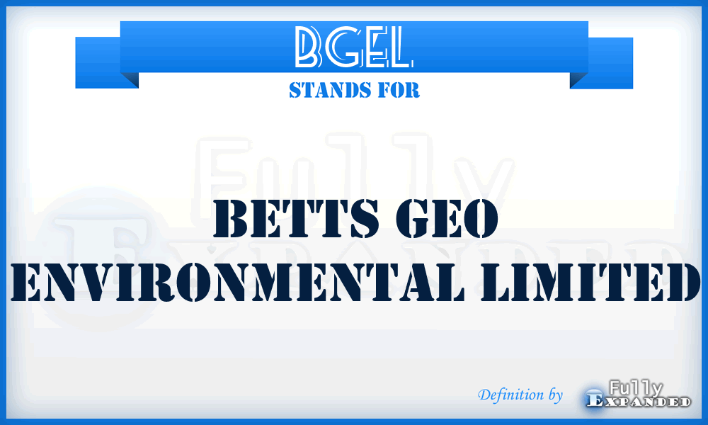 BGEL - Betts Geo Environmental Limited