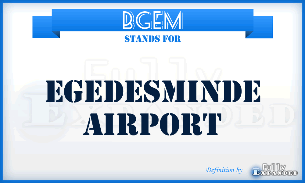 BGEM - Egedesminde airport
