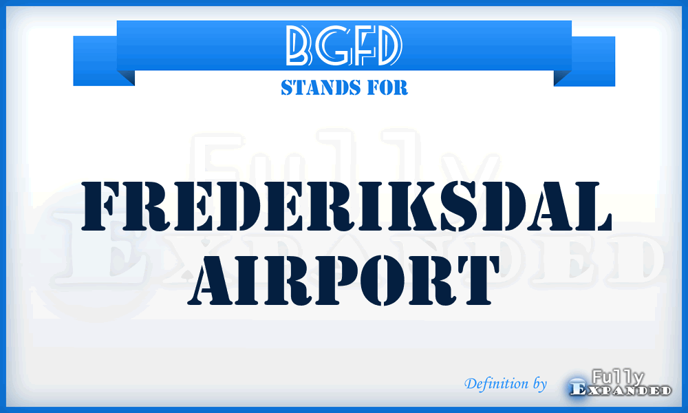 BGFD - Frederiksdal airport