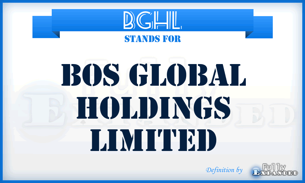 BGHL - Bos Global Holdings Limited