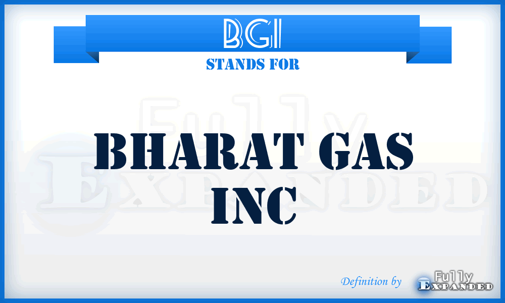 BGI - Bharat Gas Inc