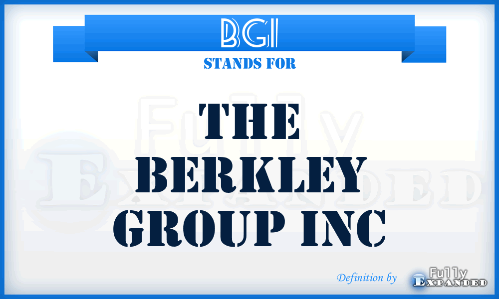 BGI - The Berkley Group Inc