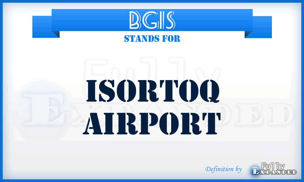 BGIS - Isortoq airport