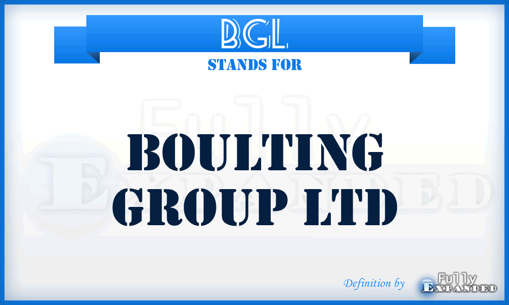 BGL - Boulting Group Ltd