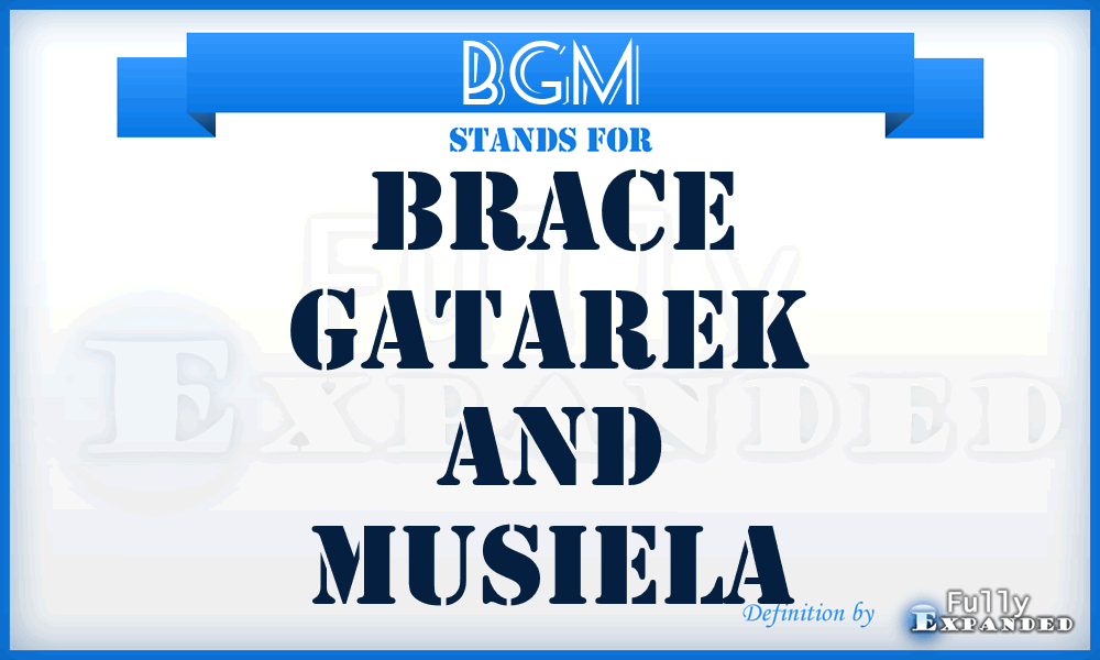 BGM - Brace Gatarek And Musiela