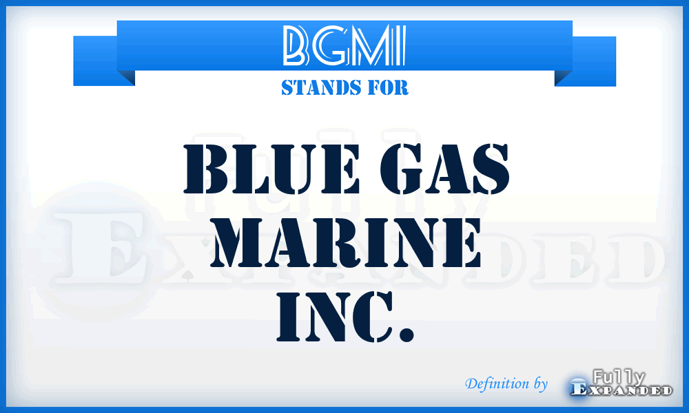 BGMI - Blue Gas Marine Inc.