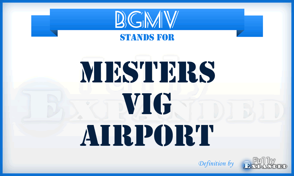 BGMV - Mesters Vig airport