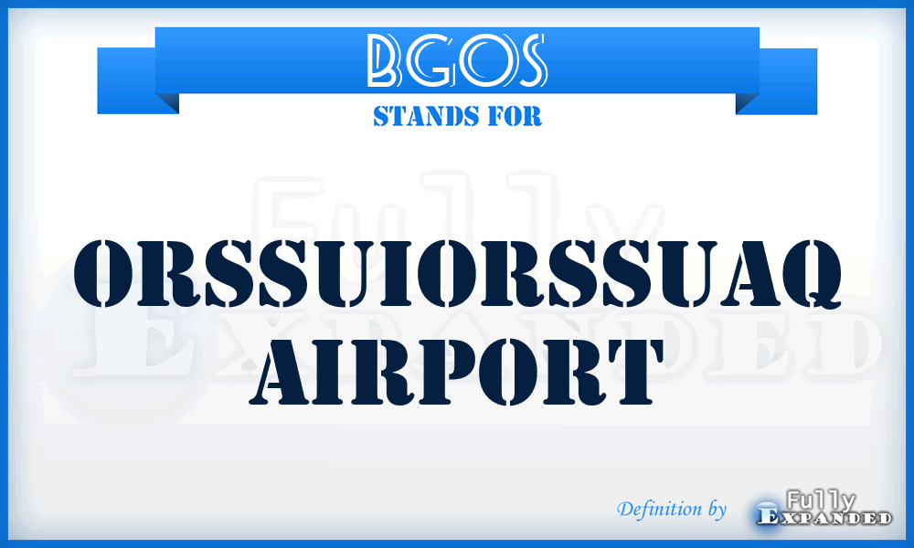 BGOS - Orssuiorssuaq airport