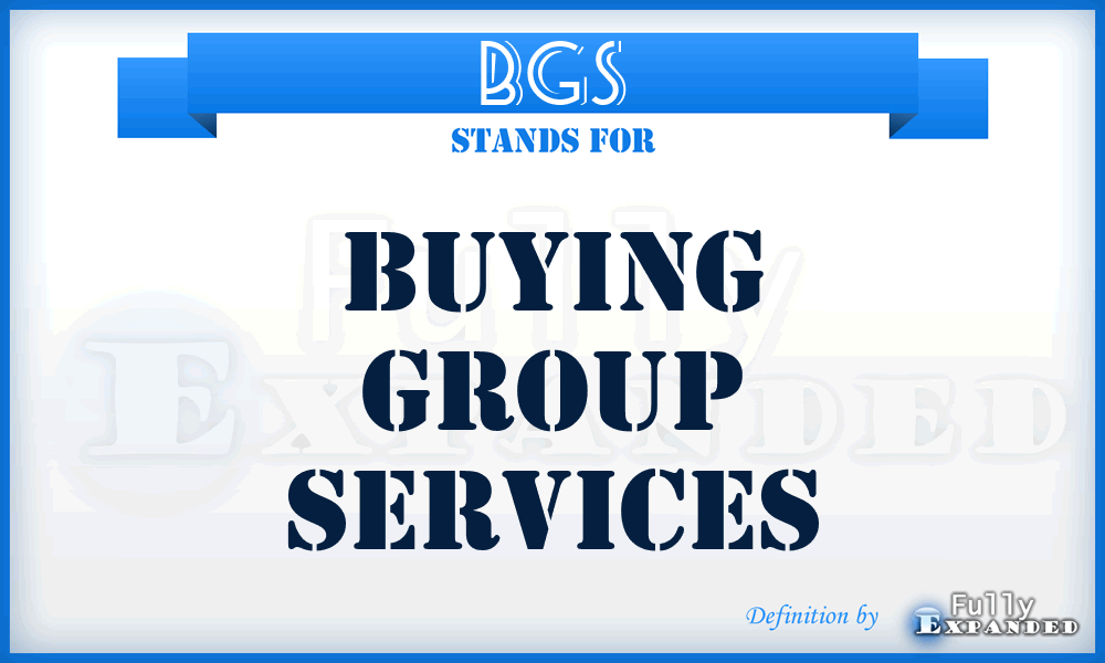 BGS - Buying Group Services