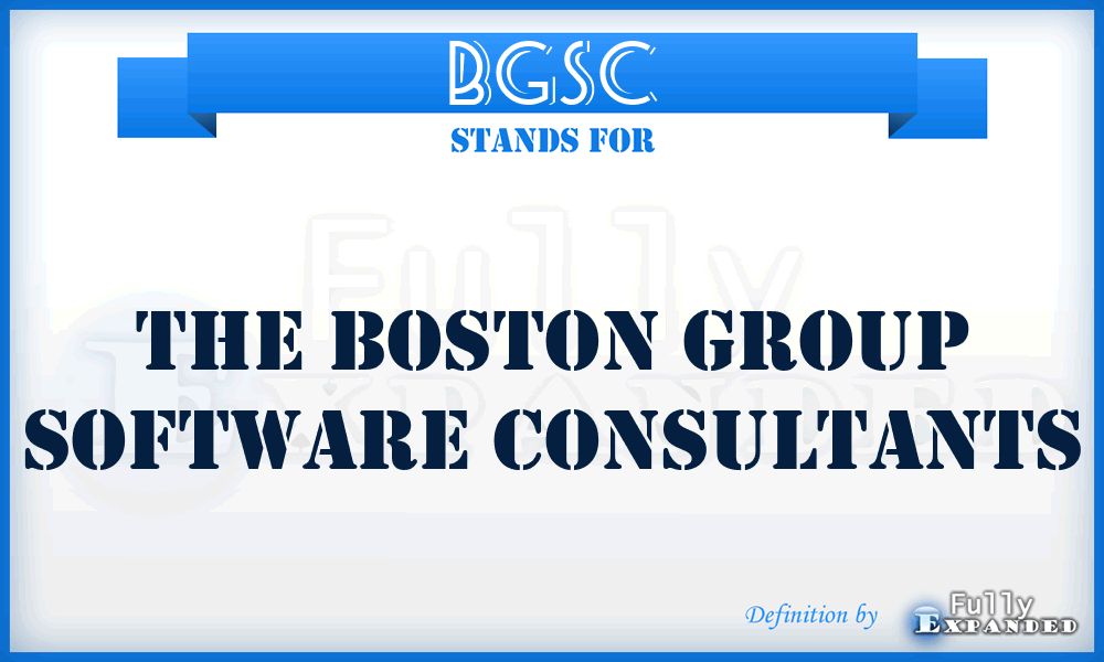 BGSC - The Boston Group Software Consultants