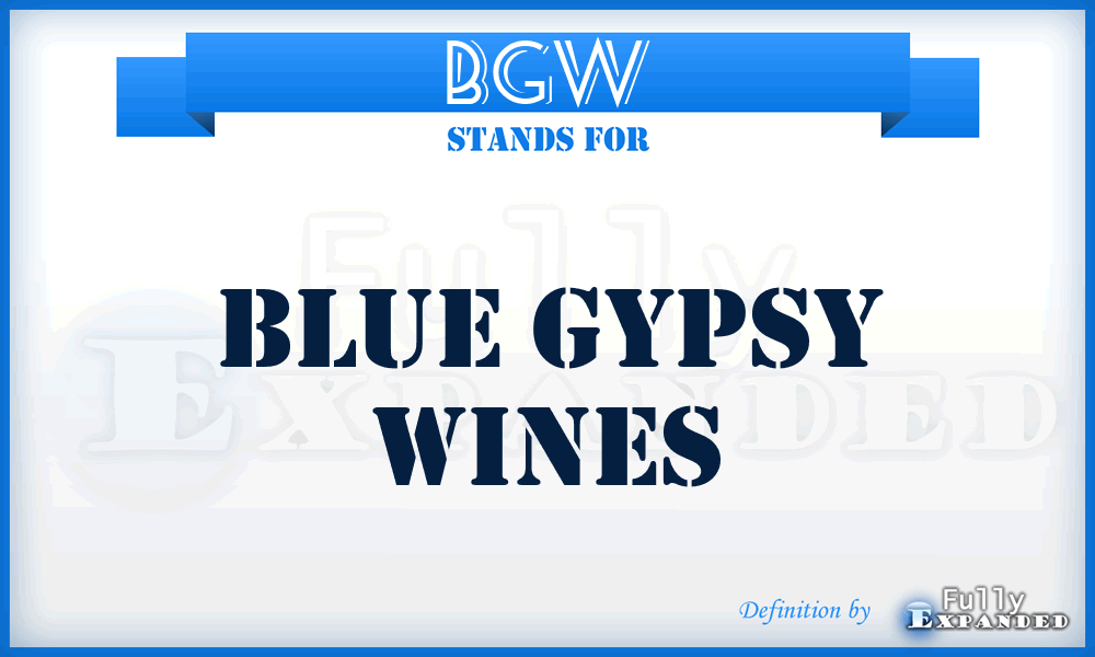 BGW - Blue Gypsy Wines