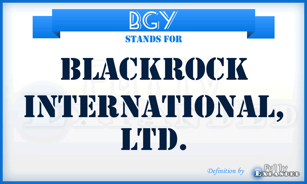 BGY - BLACKROCK INTERNATIONAL, LTD.