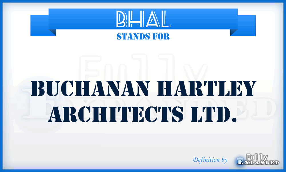 BHAL - Buchanan Hartley Architects Ltd.