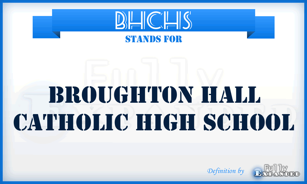 BHCHS - Broughton Hall Catholic High School