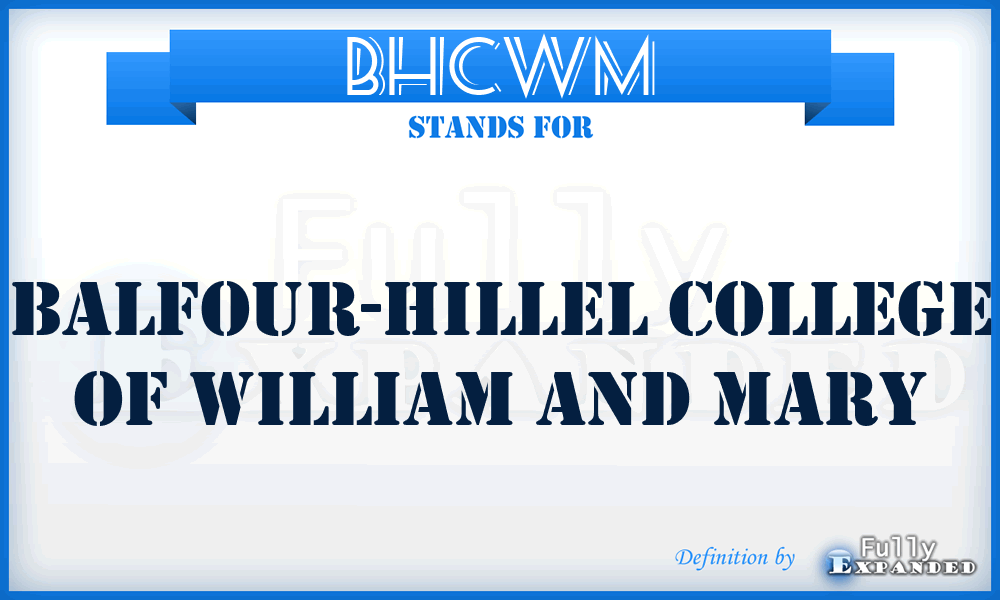 BHCWM - Balfour-Hillel College of William and Mary