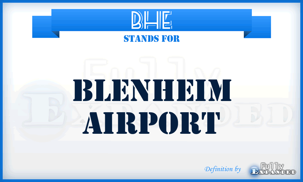 BHE - Blenheim airport