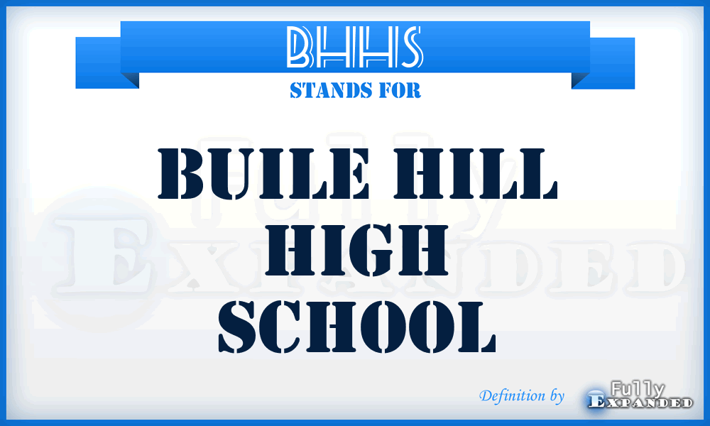 BHHS - Buile Hill High School