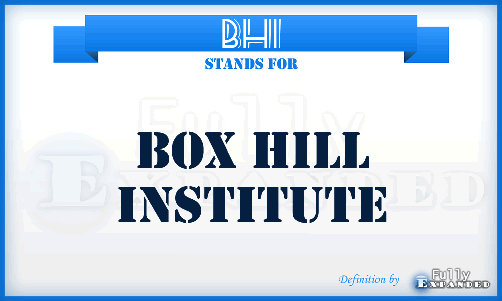 BHI - Box Hill Institute