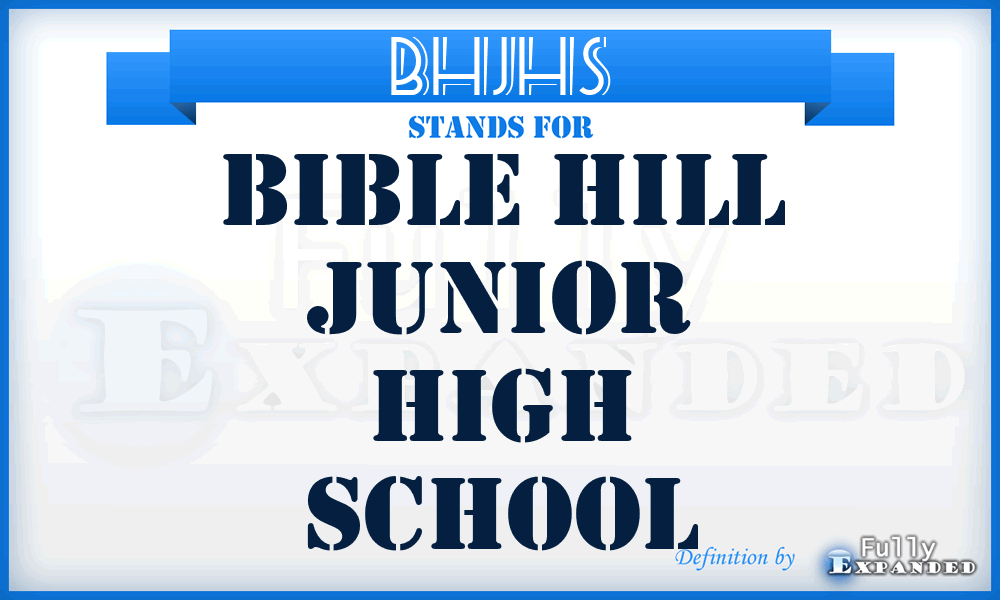 BHJHS - Bible Hill Junior High School
