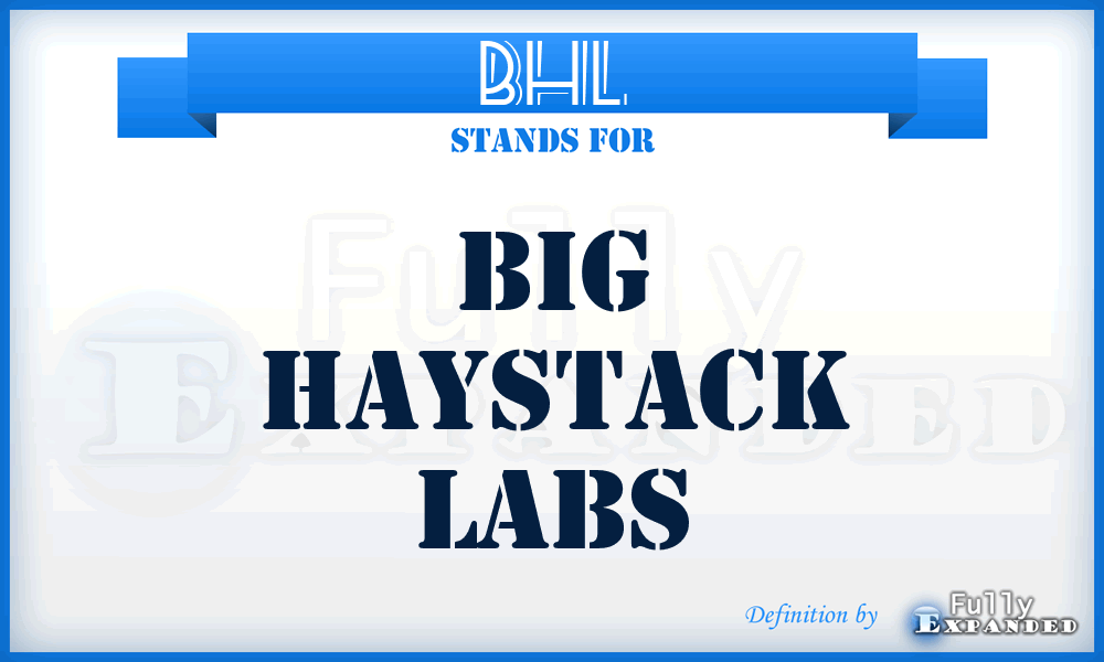 BHL - Big Haystack Labs