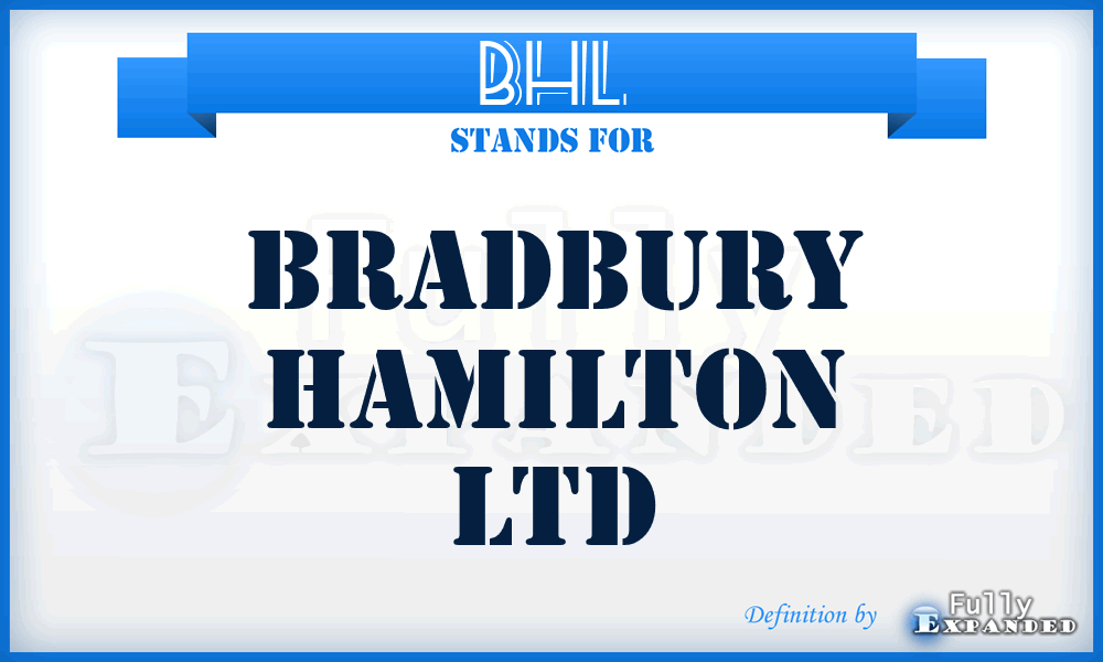 BHL - Bradbury Hamilton Ltd