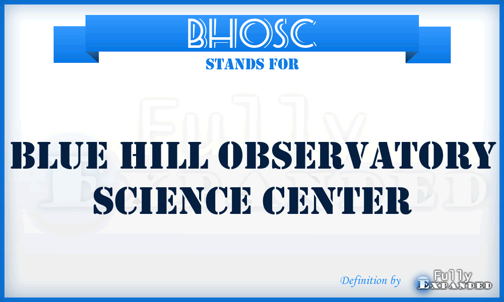 BHOSC - Blue Hill Observatory Science Center