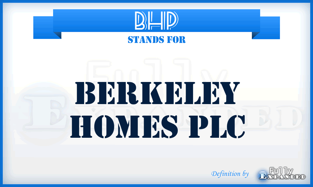 BHP - Berkeley Homes PLC