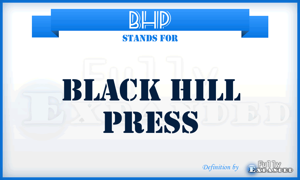 BHP - Black Hill Press