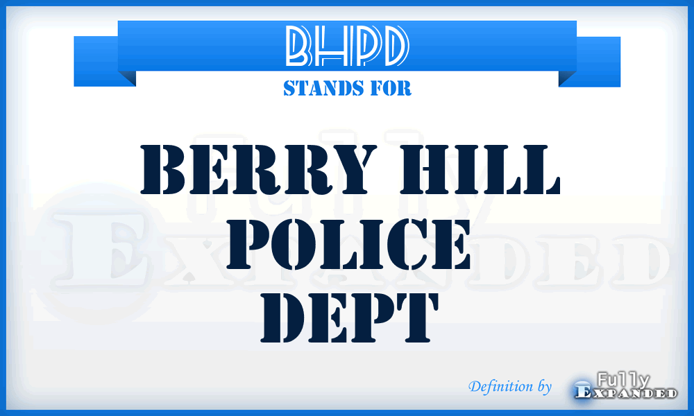 BHPD - Berry Hill Police Dept