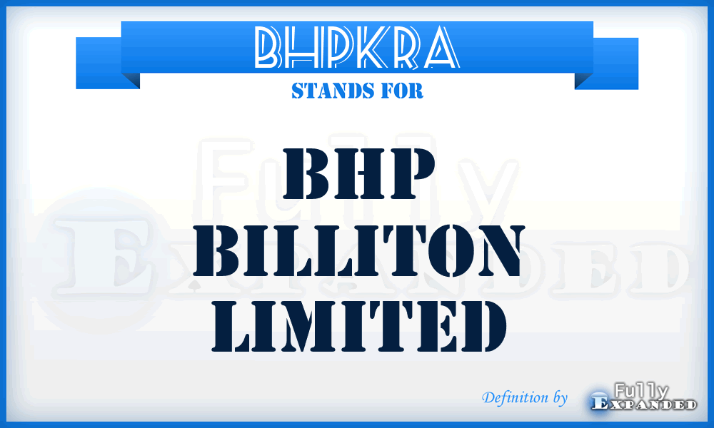 BHPKRA - Bhp Billiton Limited