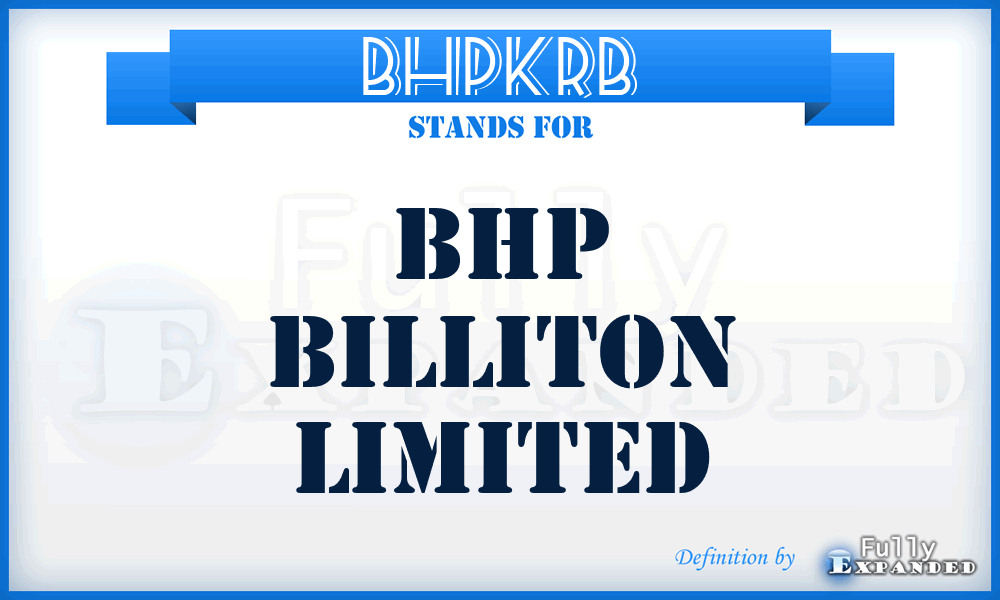 BHPKRB - Bhp Billiton Limited