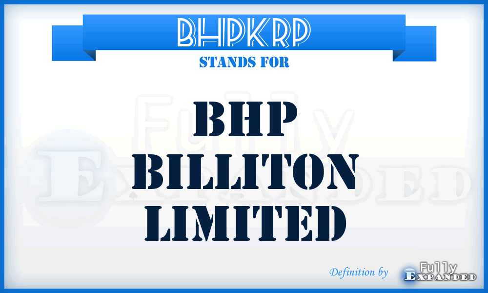 BHPKRP - Bhp Billiton Limited