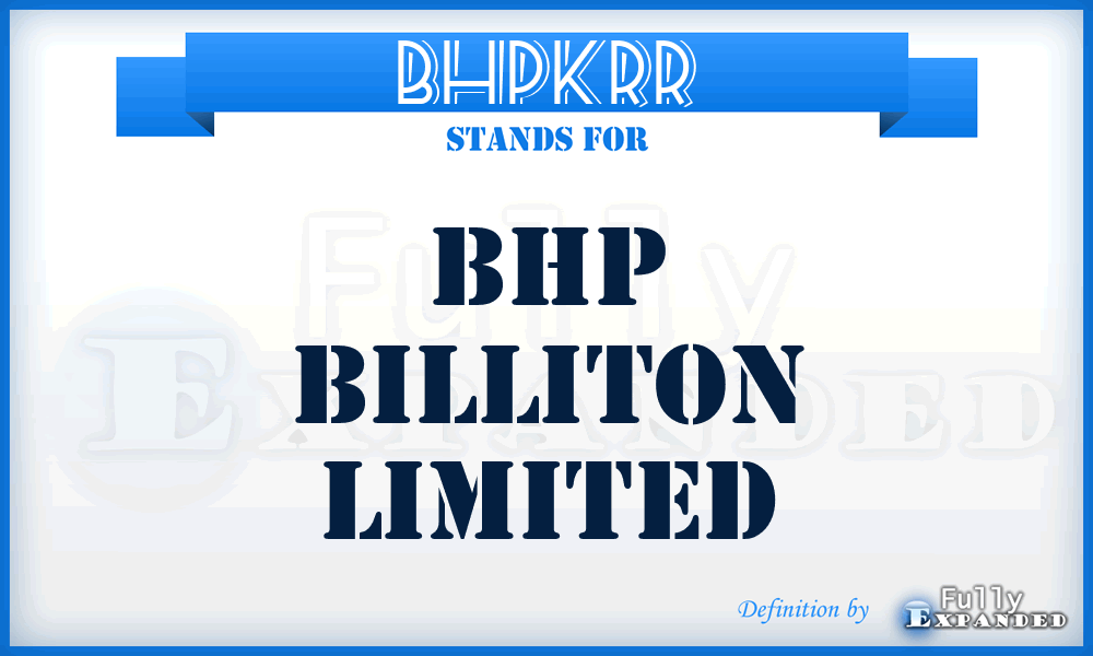 BHPKRR - Bhp Billiton Limited