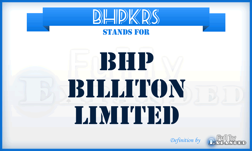 BHPKRS - Bhp Billiton Limited