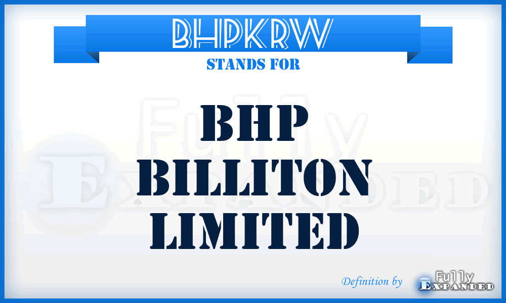 BHPKRW - Bhp Billiton Limited