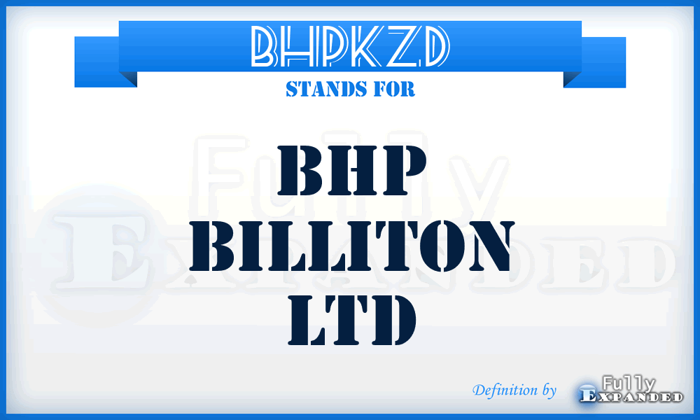BHPKZD - BHP Billiton Ltd