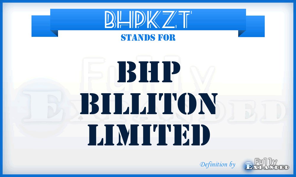 BHPKZT - Bhp Billiton Limited