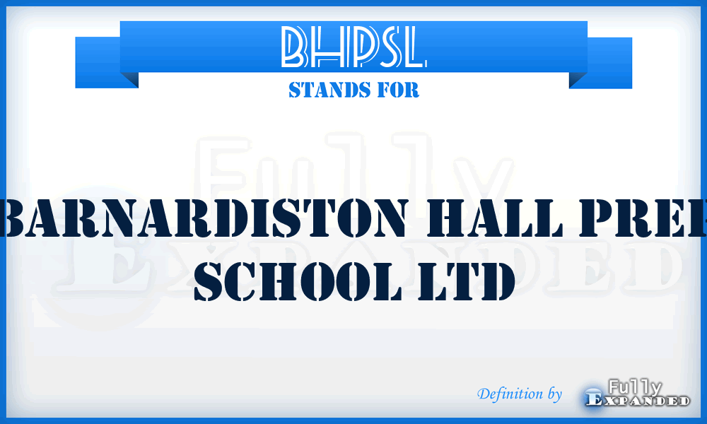 BHPSL - Barnardiston Hall Prep School Ltd