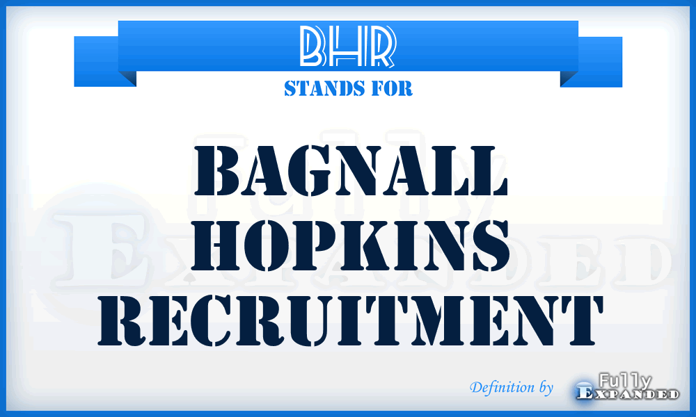 BHR - Bagnall Hopkins Recruitment