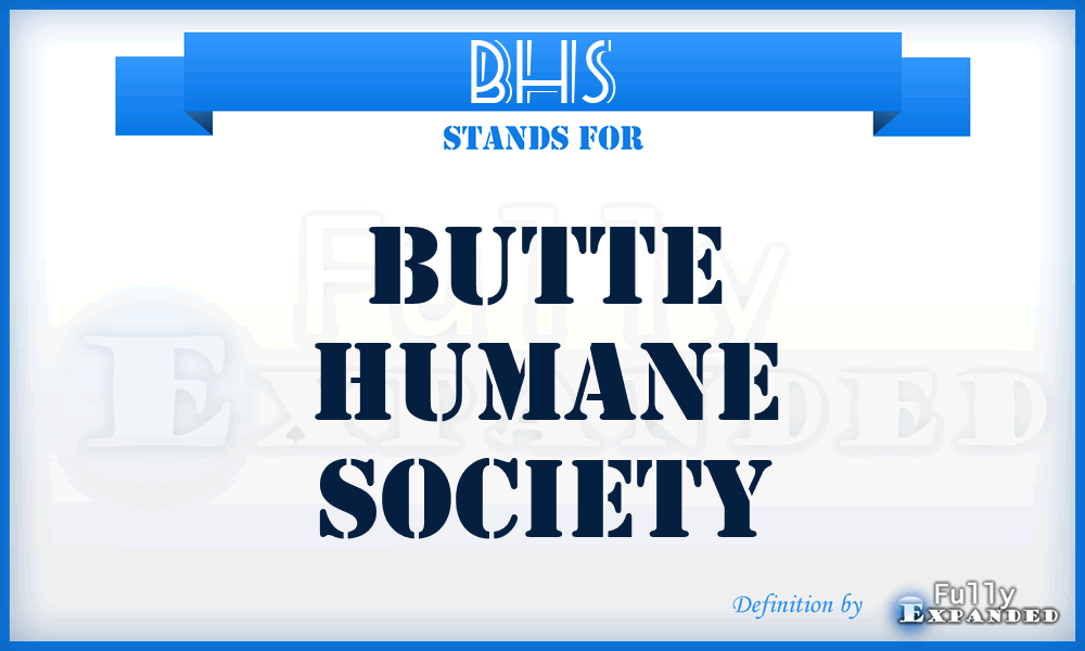 BHS - Butte Humane Society