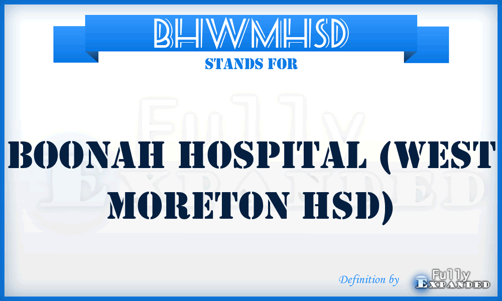 BHWMHSD - Boonah Hospital (West Moreton HSD)
