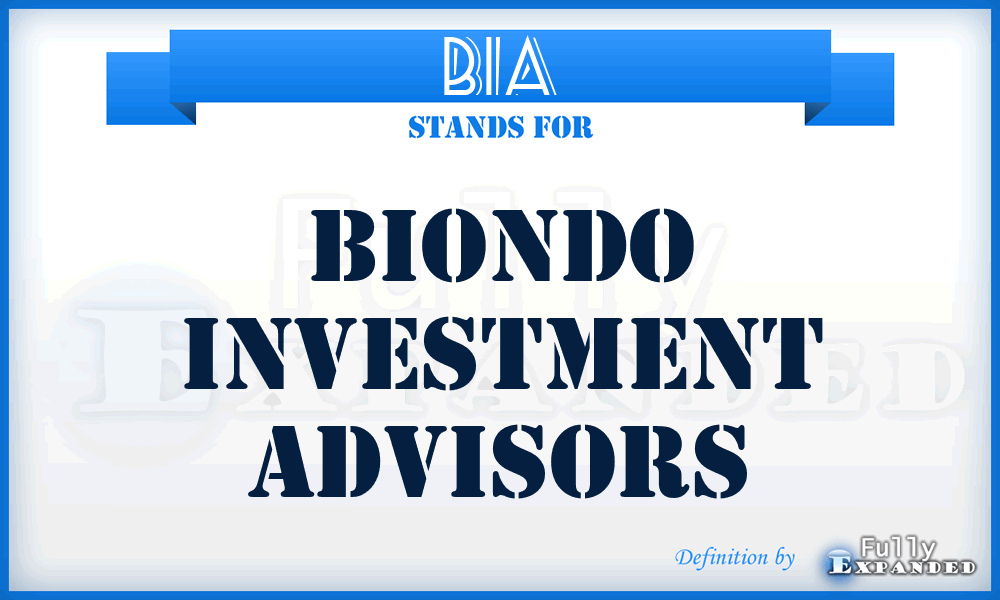 BIA - Biondo Investment Advisors