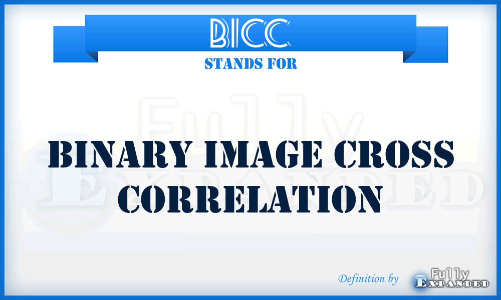 BICC - Binary Image Cross Correlation