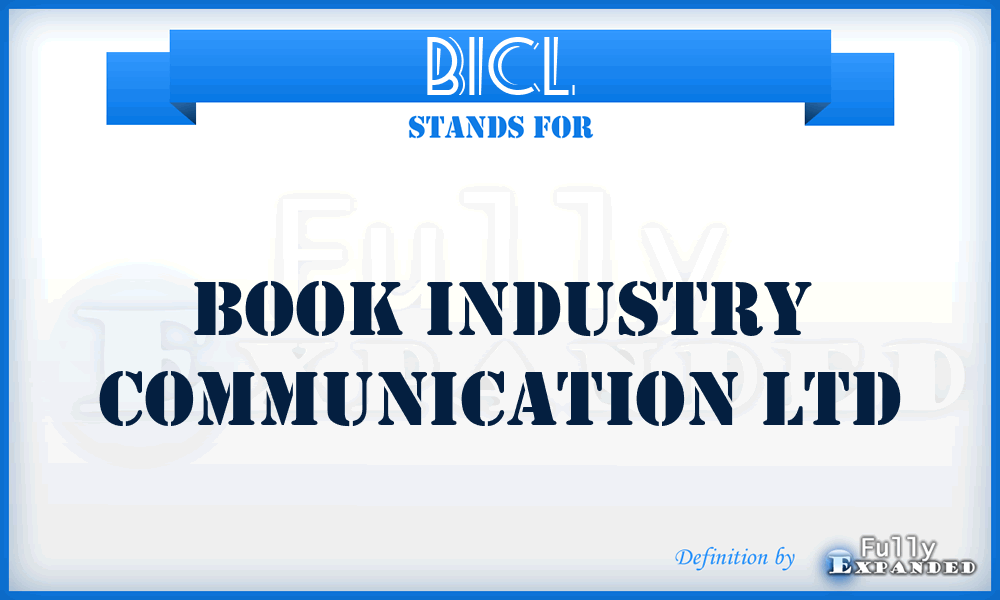 BICL - Book Industry Communication Ltd