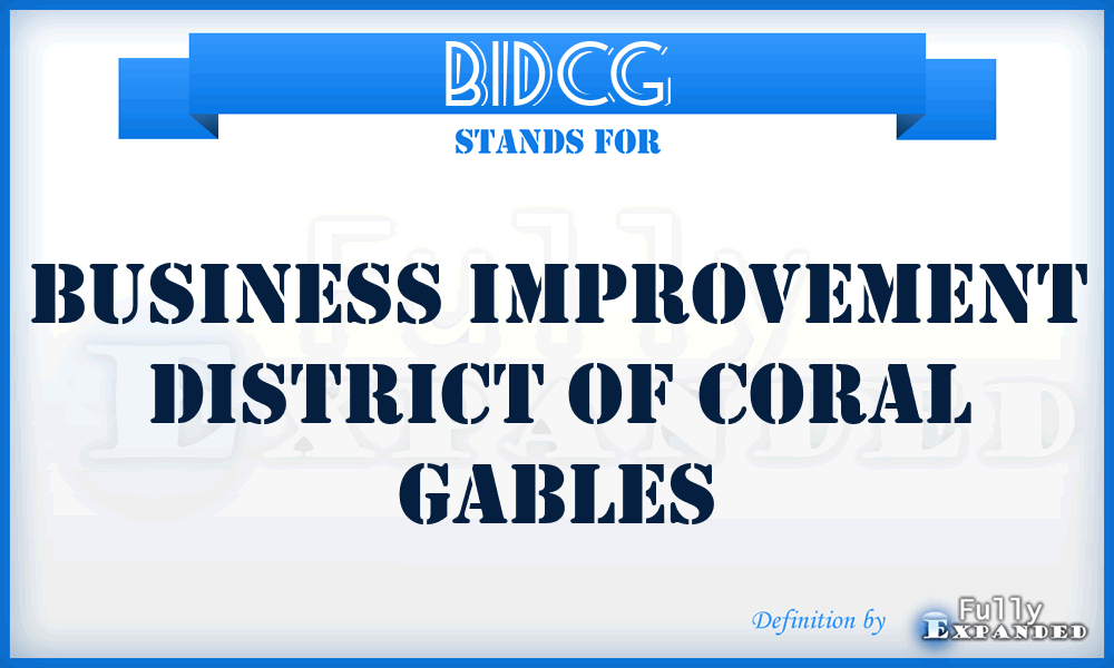 BIDCG - Business Improvement District of Coral Gables