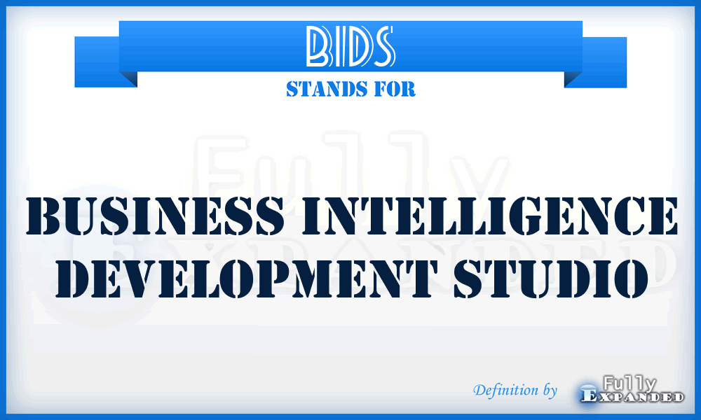 BIDS - Business Intelligence Development Studio