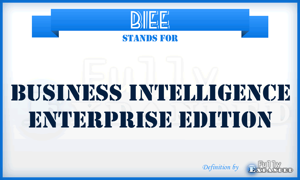 BIEE - Business Intelligence Enterprise Edition
