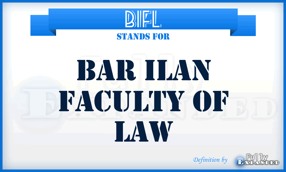 BIFL - Bar Ilan Faculty of Law