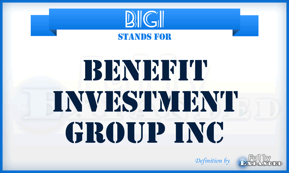 BIGI - Benefit Investment Group Inc