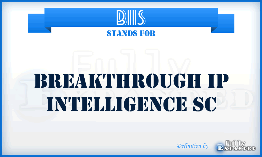 BIIS - Breakthrough Ip Intelligence Sc